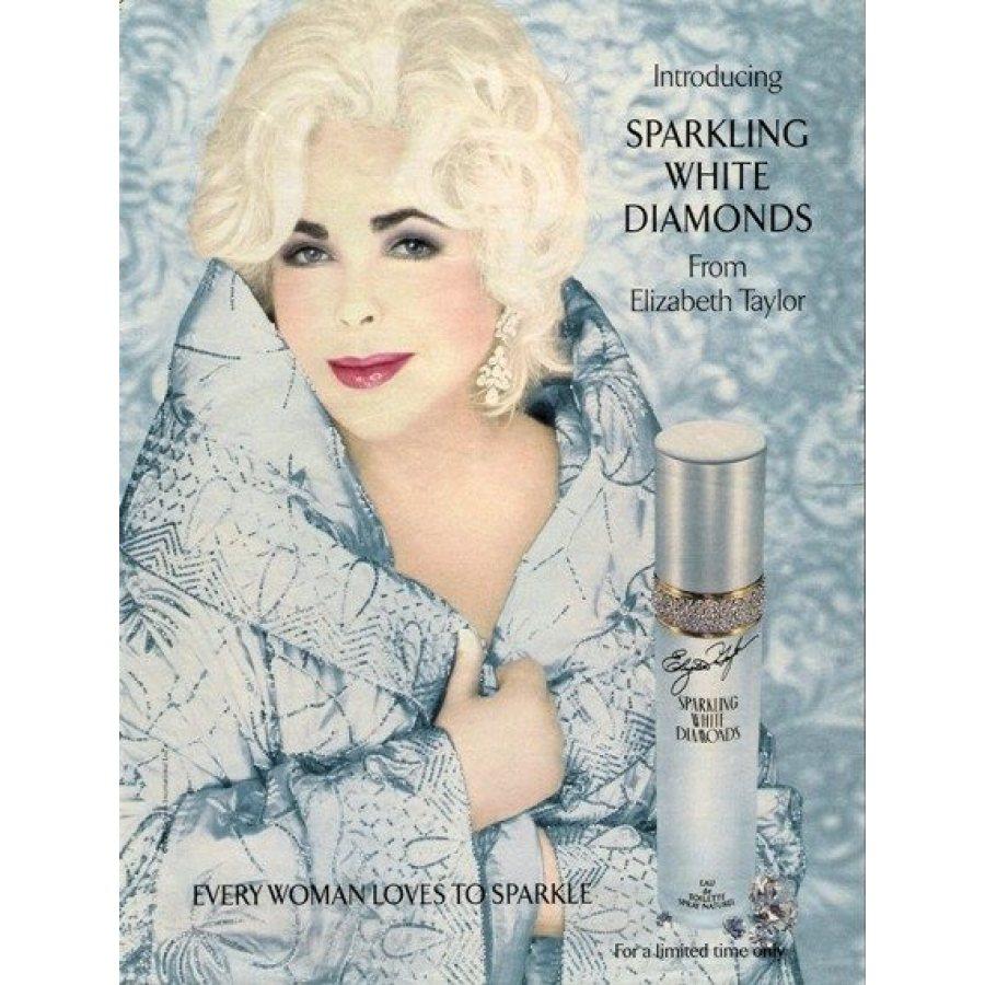 Elizabeth Taylor Sparkling White Diamond EdT 30ml+Salvatore Ferragamo Perfumes Large Make Up Pouch Pink