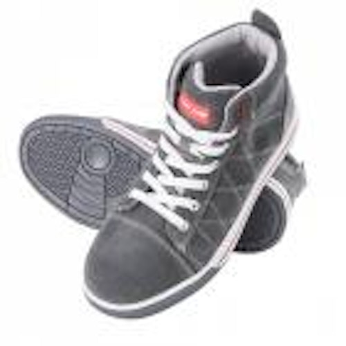 Skor, tåliga och bekväma, grå-röd färg, SB SRA, CE, LAHTI
