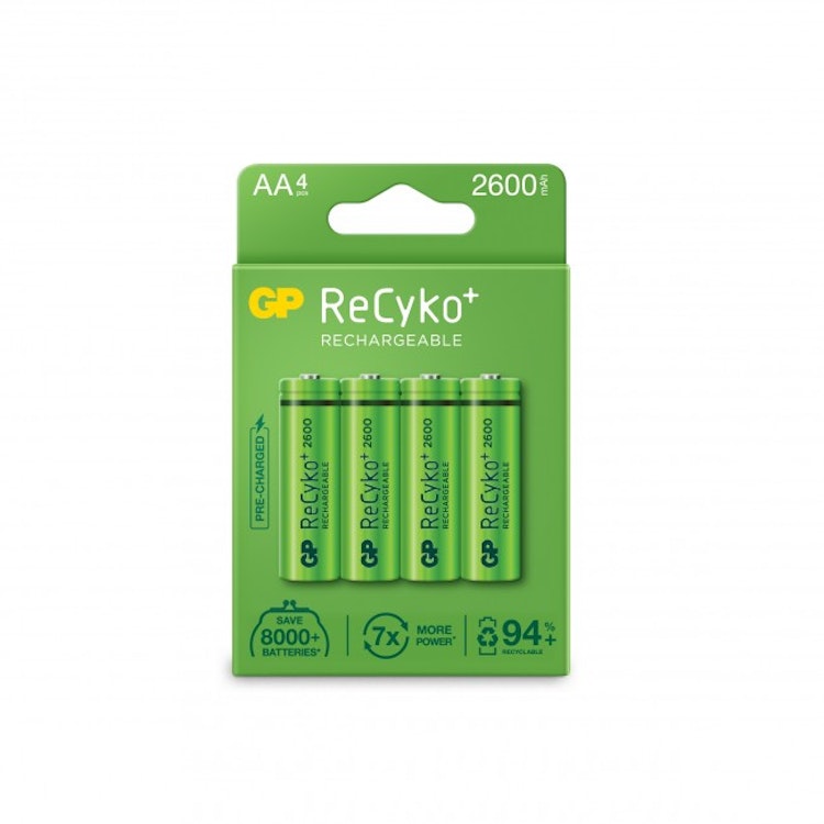 GP Recyko AA-batteri, 270AAHCMPL-2WB4/R6, Paper box