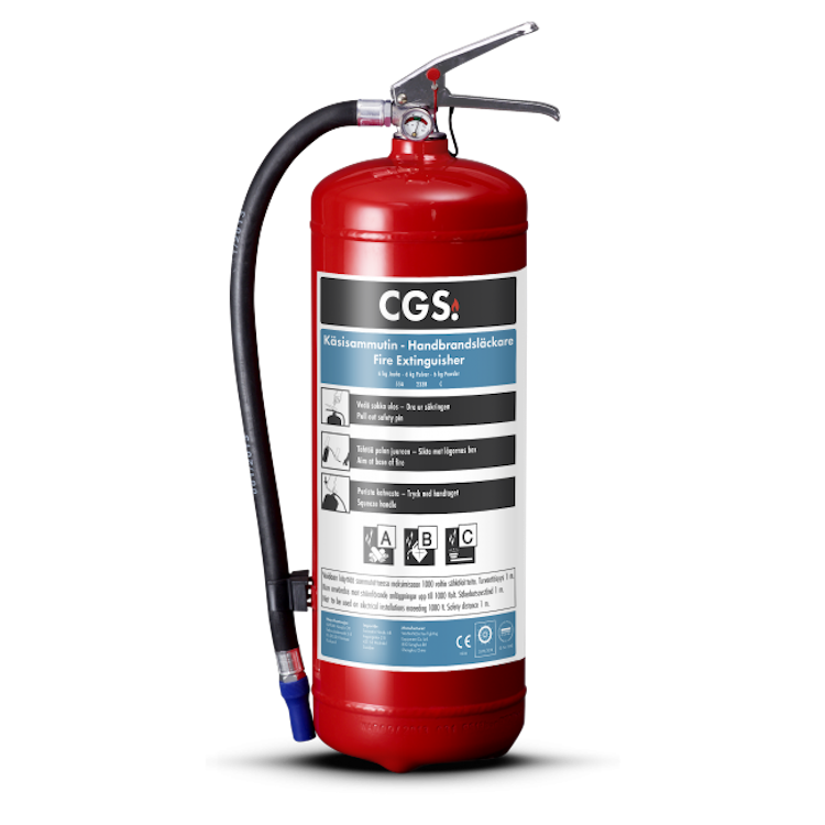 CGS 6 kg pulversläckare, röd, PE6TEA-CGS FI/SE