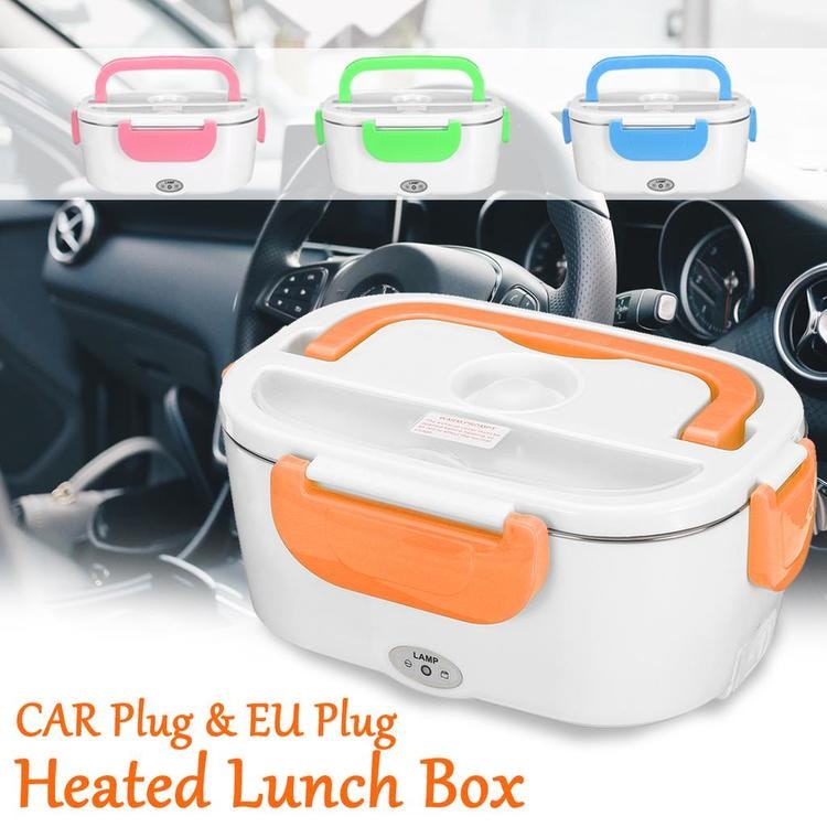 Elektrisk uppvärmd lunchbox bärbar 2 i 1, 12-24 Volt