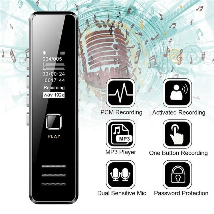 Vattentät Mini Digital Voice Activated Recorder Spy Dictaphone Audio Sound Recorder MP3