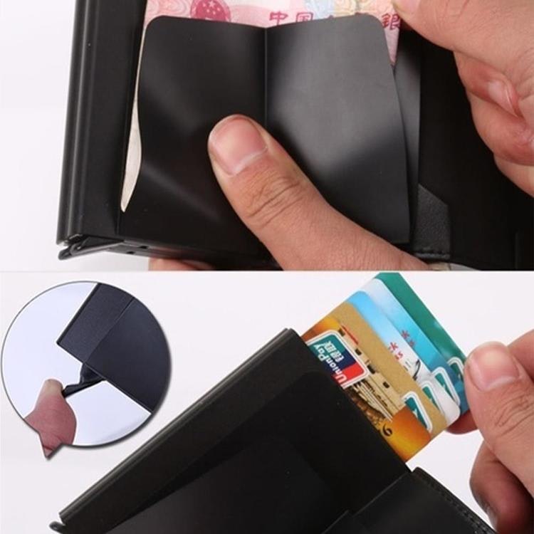Läderplånbok Kreditkortshållare RFID säker, 12 kort