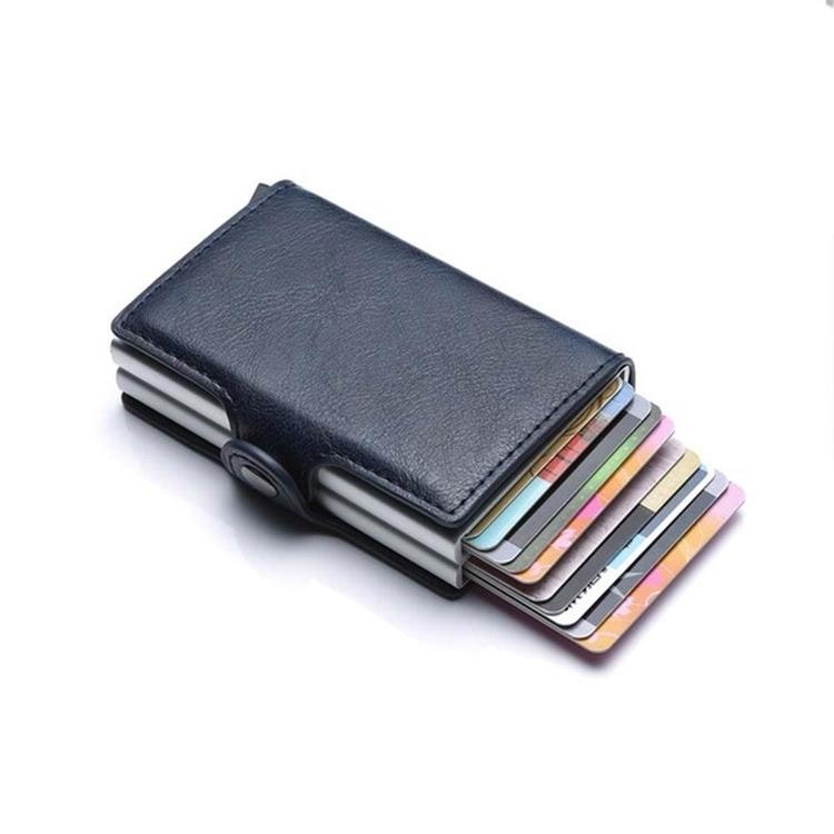 Läderplånbok Kreditkortshållare RFID säker, 12 kort