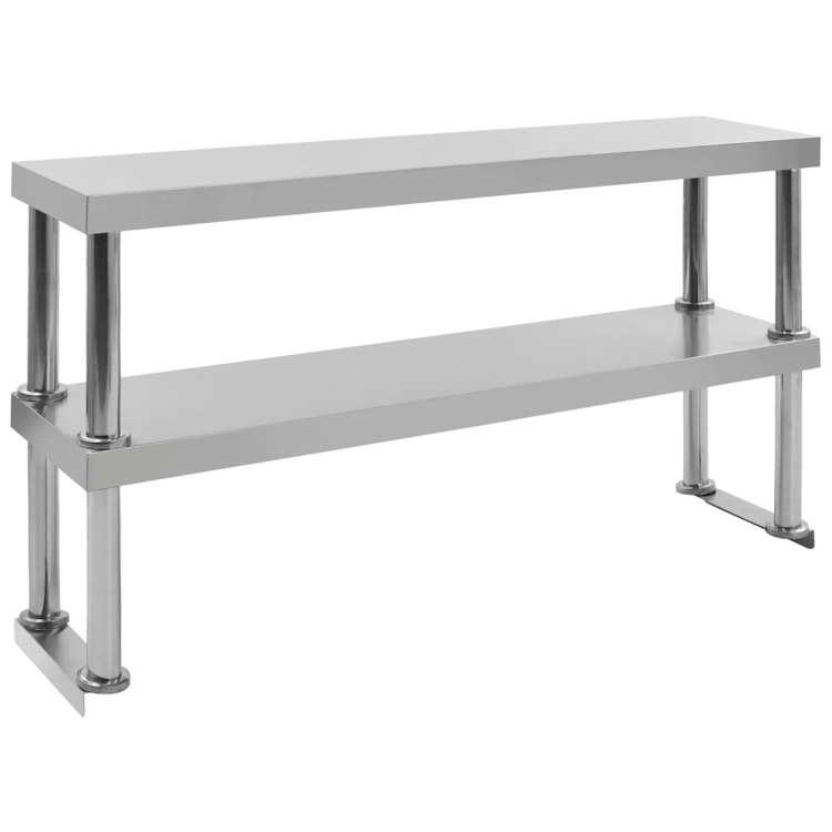 Arbetsbordshylla 120x30x65 cm rostfritt stål