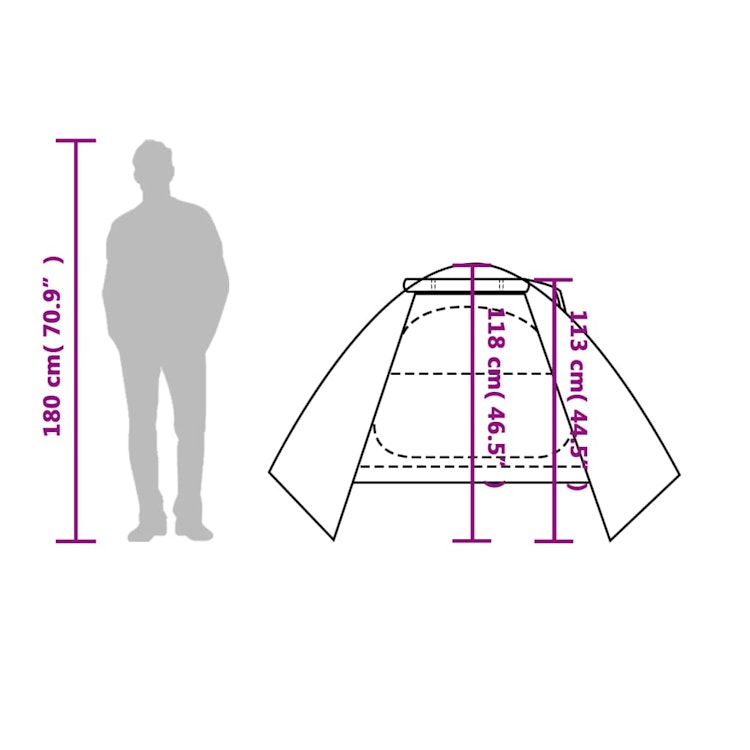 Campingtält 2 personer grön eller blå 224x248x118 cm