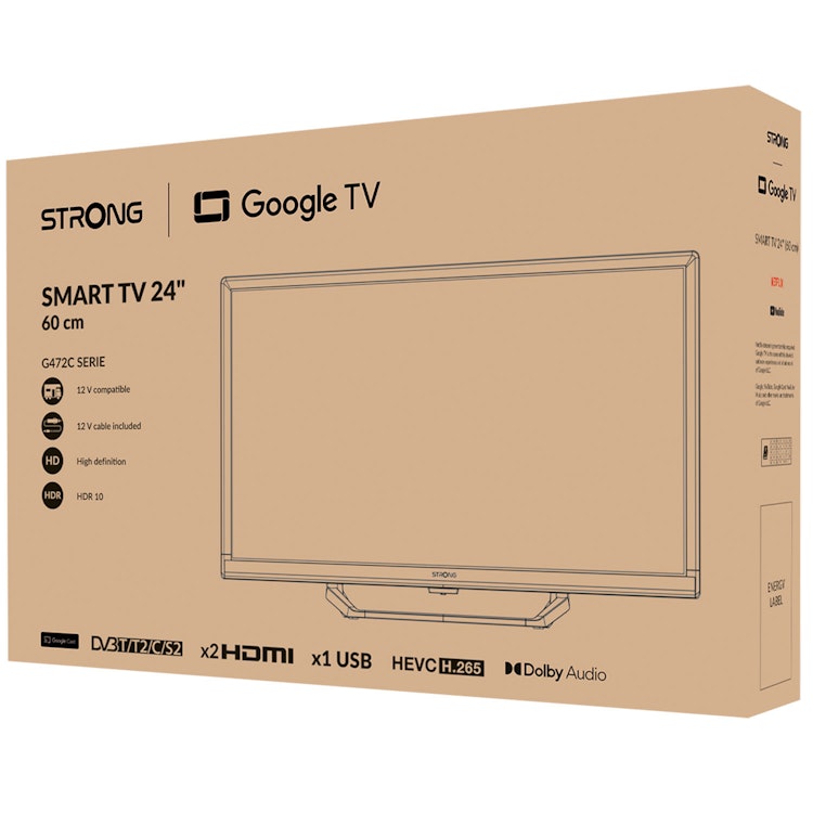 TV 24" 230/12Volt Google TV SRT24HG4723C Svart