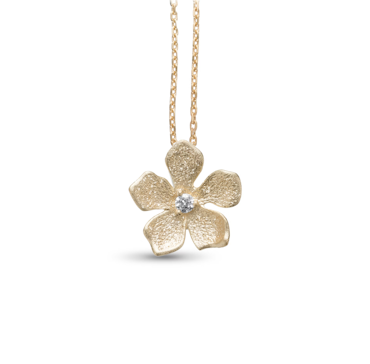 Catwalk Exclusive - Halsband Stardust Flower Förgyllt Silver