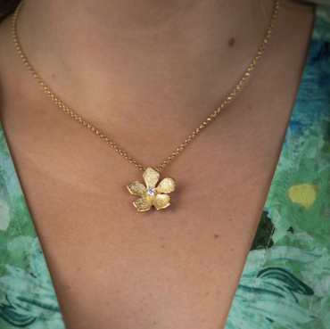 Catwalk Exclusive - Halsband Stardust Flower Förgyllt Silver