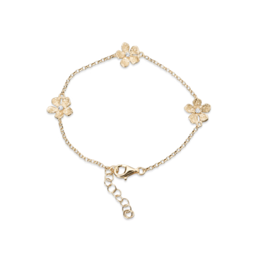Catwalk Exclusive - Armband Stardust Triple Flower Förgyllt Silver