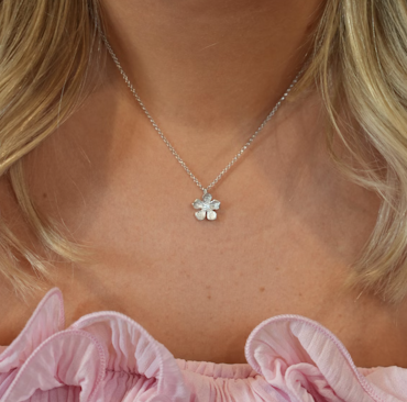 Catwalk Exclusive - Halsband Stardust Flower Rhodinerat Silver