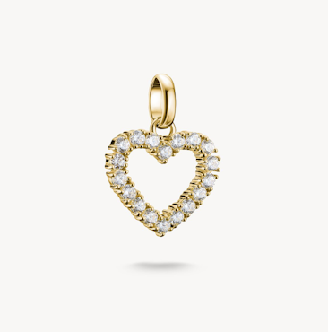 Thomas Sabo - HJÄRTA MED VITA STENAR CONNECT GULDPLÄTERAD