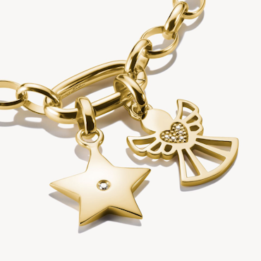 Thomas Sabo - STJÄRNA MED VIT STEN CONNECT GULDPLÄTERAD