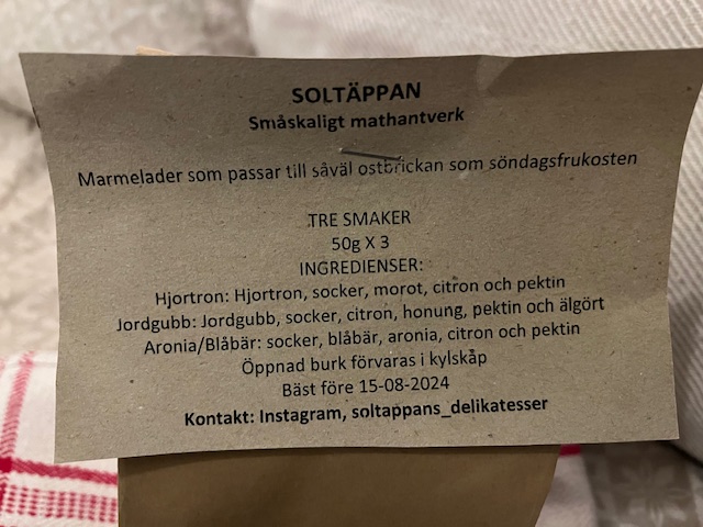 3 st Marmelader från Soltäppan, 3x50g