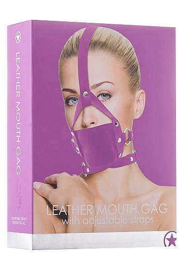 Leather Mouth Gag - Purple