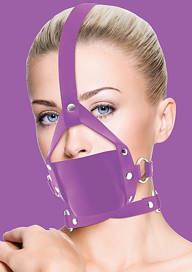 Leather Mouth Gag - Purple