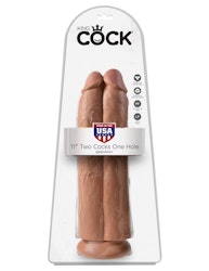 King Cock 11 Inch Two Cocks One Hole