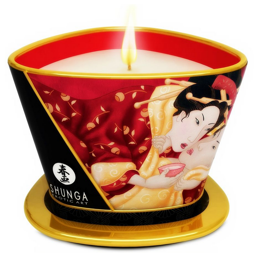 Shunga Massage Candle - Romance Sparkling Strawberry