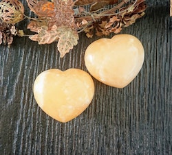 Hjärtan av gul Kalcit 4 cm