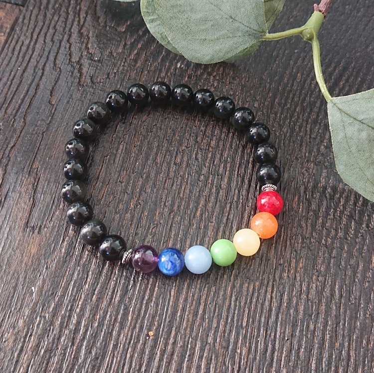 Chakra Rainbow armband med Regnbågsobsidian