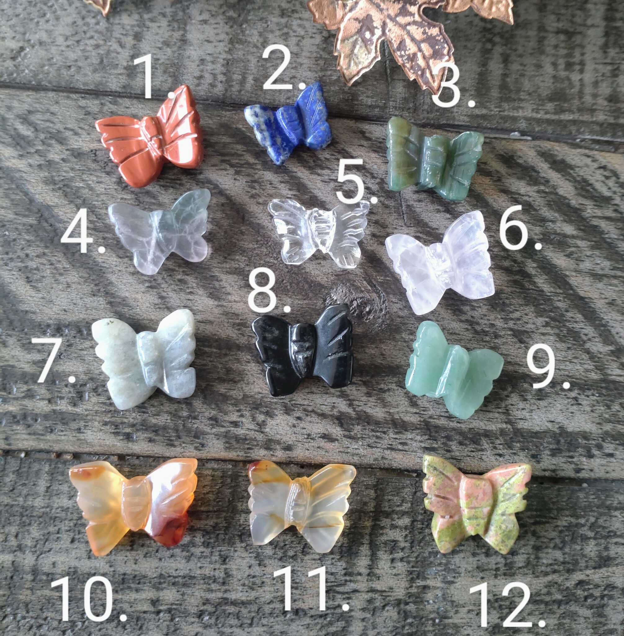 Fjärilar av olika kristaller 2.5 cm