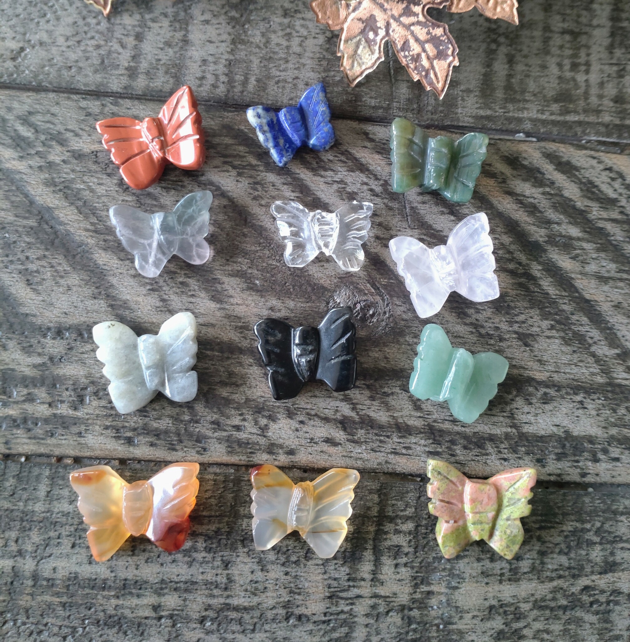 Fjärilar av olika kristaller 2.5 cm