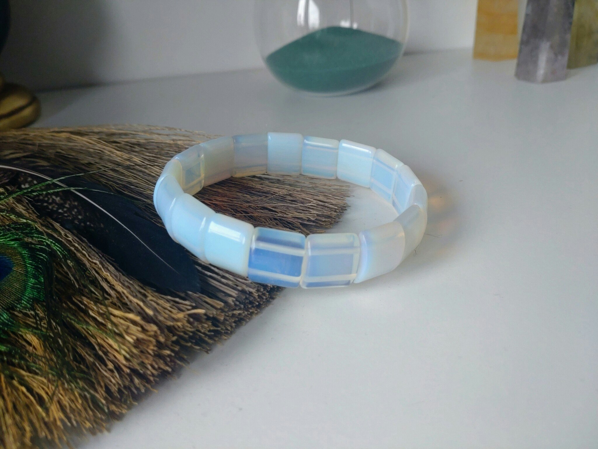 Elastiskt armband av Opalit i rektangulär design