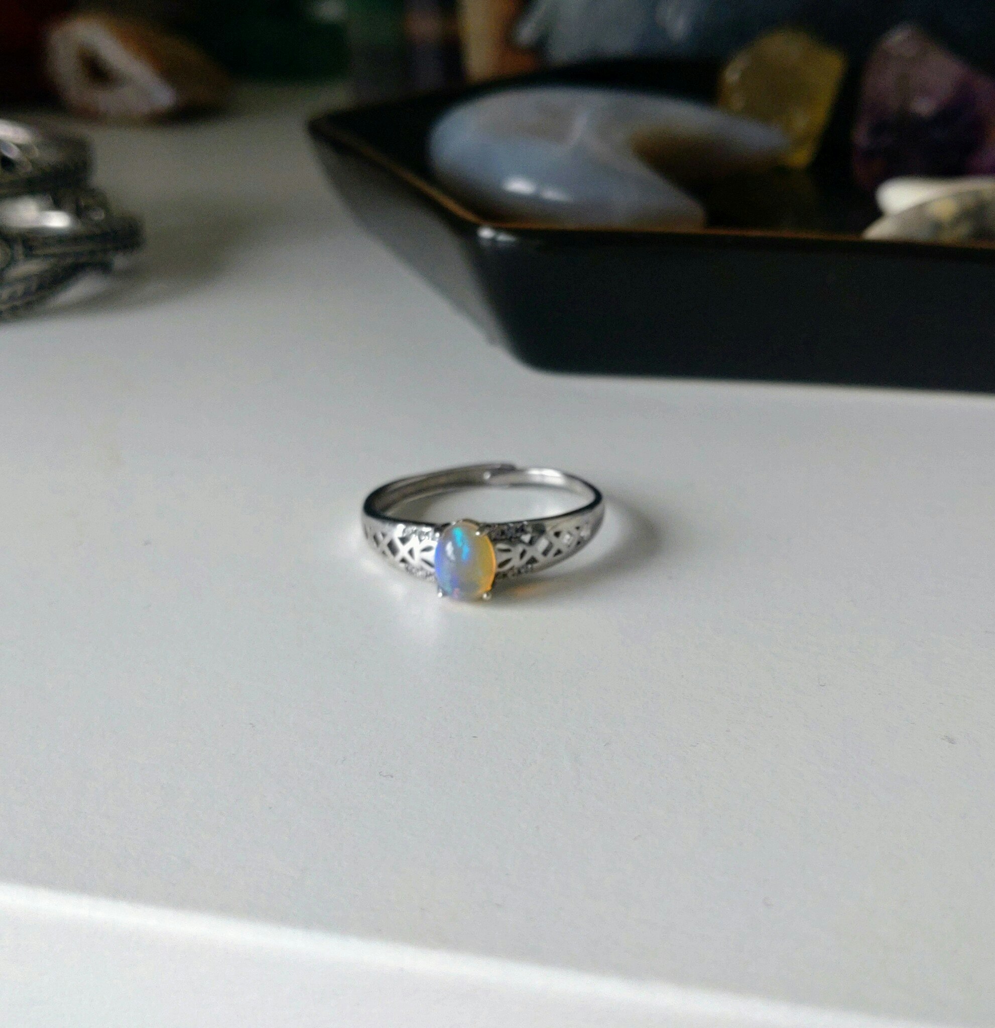 Silverring med Opal