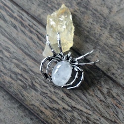 Brosch/berlock spindel med Bergkristall och antikt silverfärgade detaljer