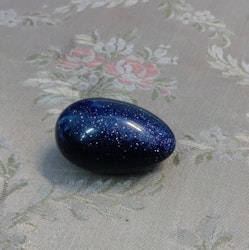 Ägg av blå Guldsten 40x25mm (inget hål)