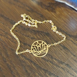 Guld eller silverfärgat Ankelsmycke med Lotus