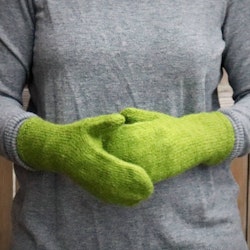 Handstickade ullvantar - Gräsgrön