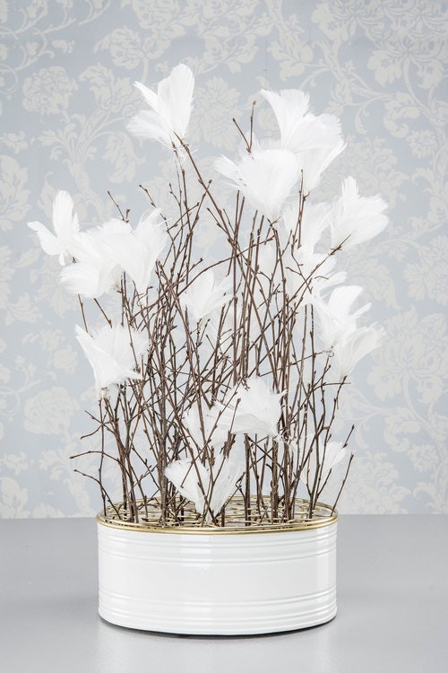 REA! Påskfjädrar Blomma Vippa x 12 - Vit