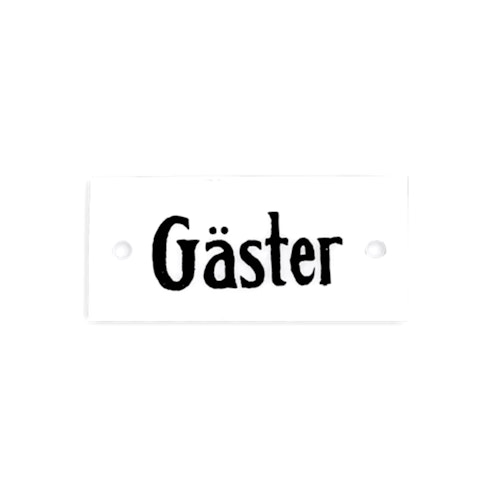 REA! Skylt Liten 'Gäster'