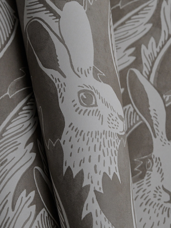 Tapet Hares in hiding Taupe