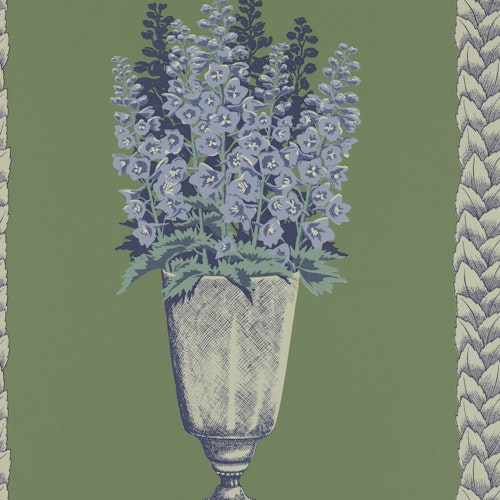 Tapetprov Delphinium Arbour green