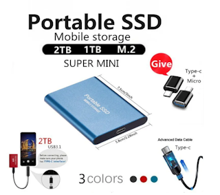 SSD 4TB USB/Typ-C-gränssnitt med hög kapacitet Mobile Mini hårddisk Extern hårddisk För datorer/smarttelefoner