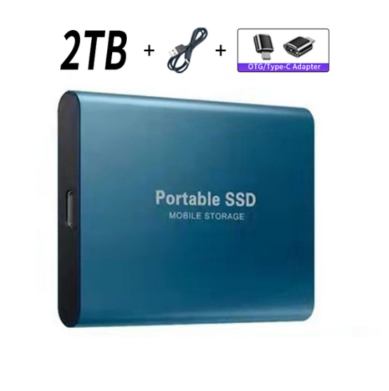 SSD 2TB USB/Typ-C-gränssnitt Extern Hårddisk (refurbished)