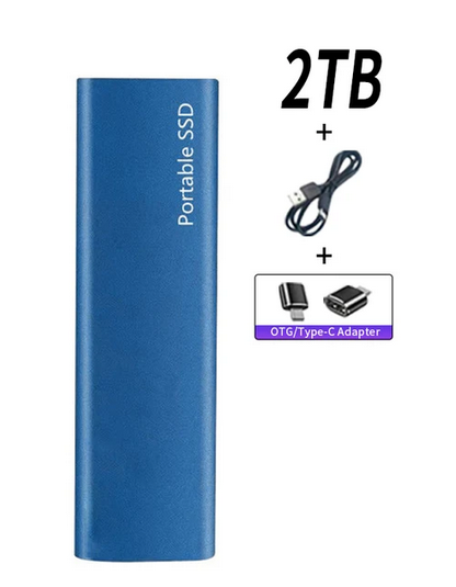 2TB Bärbar SSD Type-C USB 3.1 ssd-hårddisk Extern SSD (refurbished)