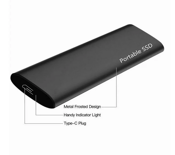 2TB Bärbar SSD Type-C USB 3.1 ssd-hårddisk Extern SSD (refurbished)