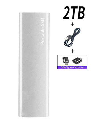 2TB Bärbar SSD Type-C USB 3.1 ssd-hårddisk Extern SSD (refurbished)