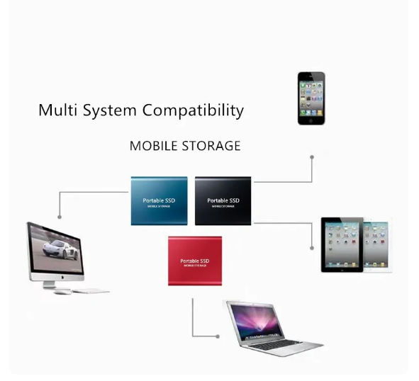 SSD 4TB USB/Typ-C-gränssnitt med hög kapacitet Mobile Mini hårddisk Extern hårddisk För datorer/smarttelefoner