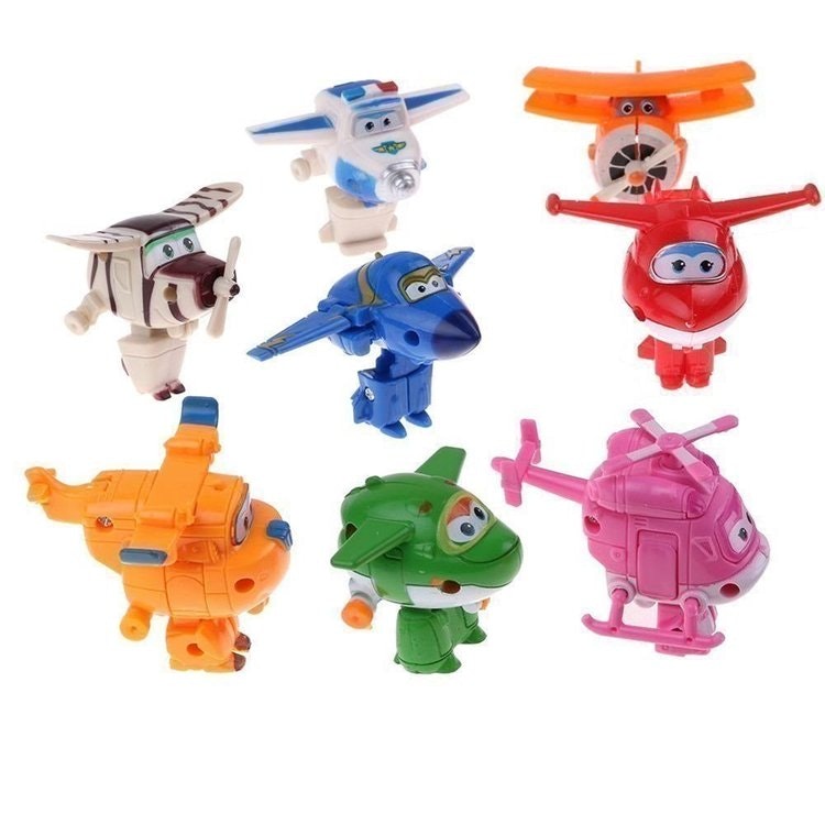 8 st Mästerflygarna Super Wings Transformera Mini Figurer Leksak - Fynd24