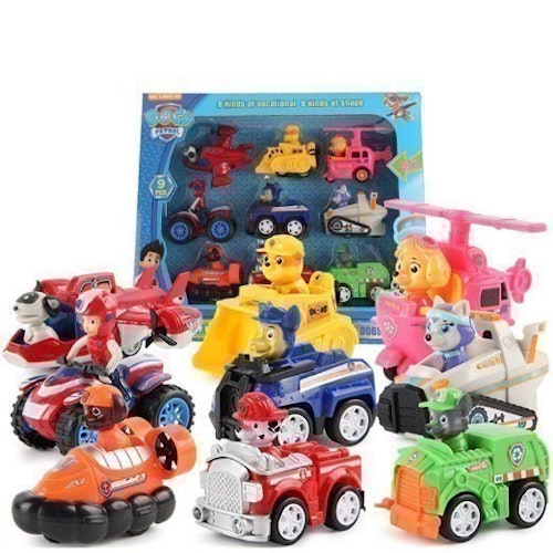 9 st Paw Patrol Deluxe Set Leksak Figurer