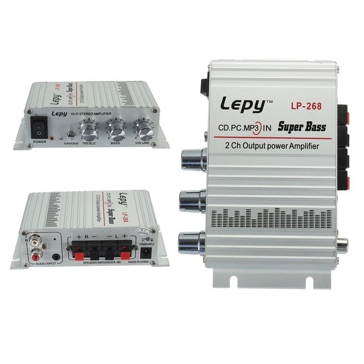 Lepai Lepy LP-268 2 CH Mini Hi-Fi Stereo Amplifier Amp Radio Stereoförstärkare