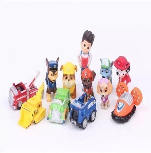 12 st Paw Patrol Deluxe Set Leksak Figurer