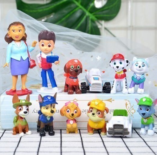 12 st Paw Patrol Deluxe Set Leksak Figurer