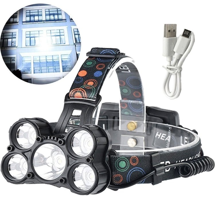 18000Lm Lumens 5X XM-L CREE T6 LED Laddningsbar Pannlampa - | Fynd24