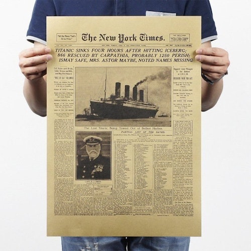 Titanic New York Times bild poster vintage affisch wallpaper tapet