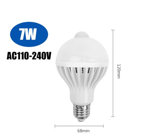 Sensor Lampa Motion Sensor LED Glödlampa E27 5W 7W 9W 110V 220V Led-lampa Trapphallen Rörelse Lampa Detection Nattlampa